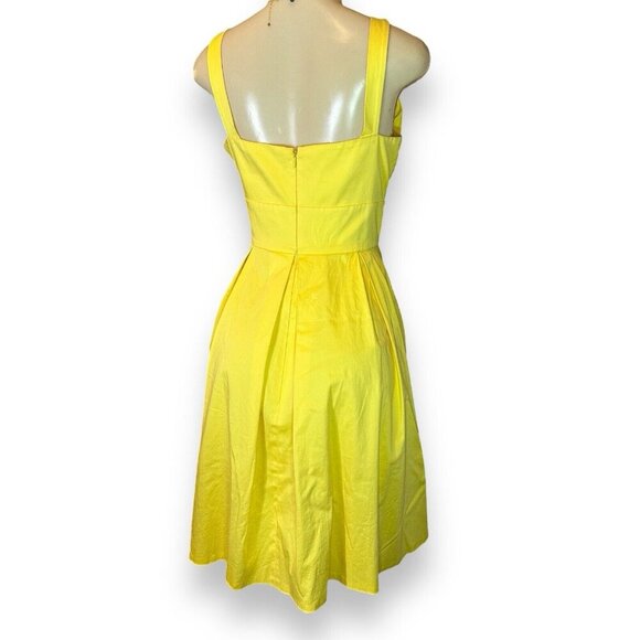 Calvin Klein Dress Size M/L Yellow Midi Fall Womens Classy - Picture 3 of 5